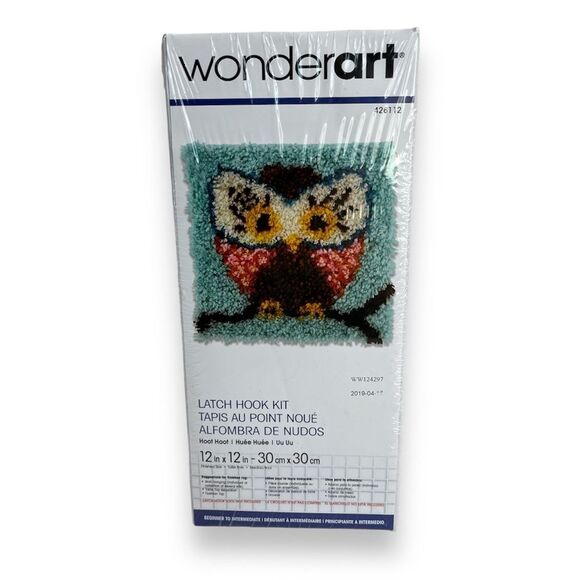 Wonderart Owl Latch Hook Kit New in Box Made in USA 12 In X 12 In Finished Size - Picture 1 of 6